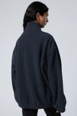 Weekday FLEECE ZIP JACKET navy blue Best