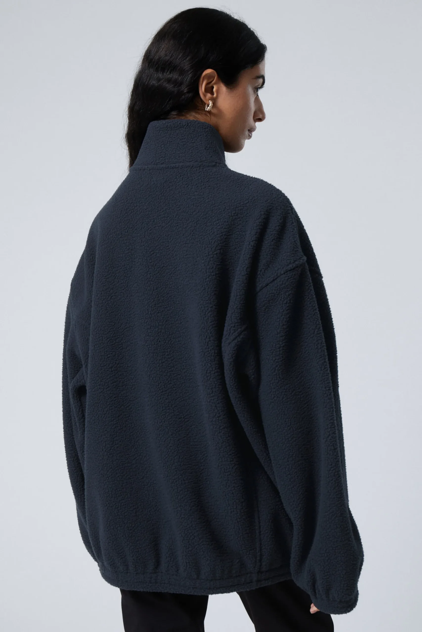 Weekday FLEECE ZIP JACKET navy blue Best