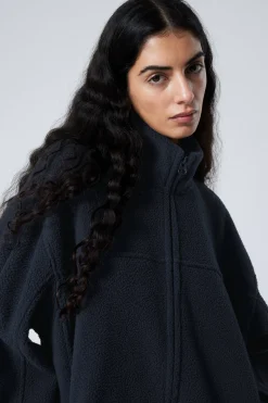 Weekday FLEECE ZIP JACKET navy blue Best