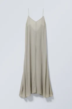 Weekday FLOWY MAXI DRESS dusty white Clearance
