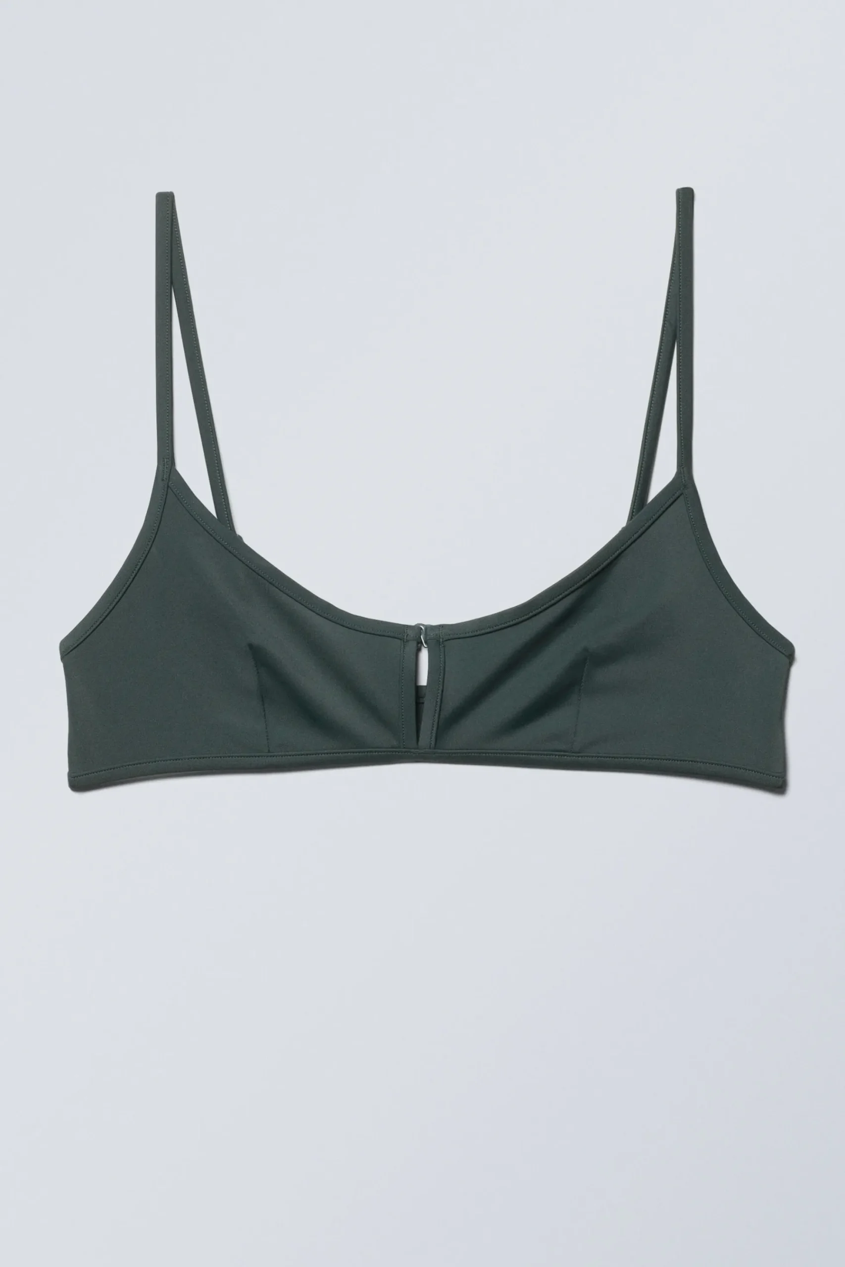 Weekday FRONT BUCKLE BIKINI TOP dark green Store