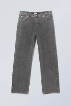 Weekday GALAXY LOOSE STRAIGHT CORD TROUSER washed black Cheap