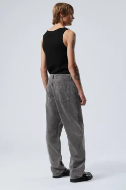 Weekday GALAXY LOOSE STRAIGHT CORD TROUSER washed black Cheap