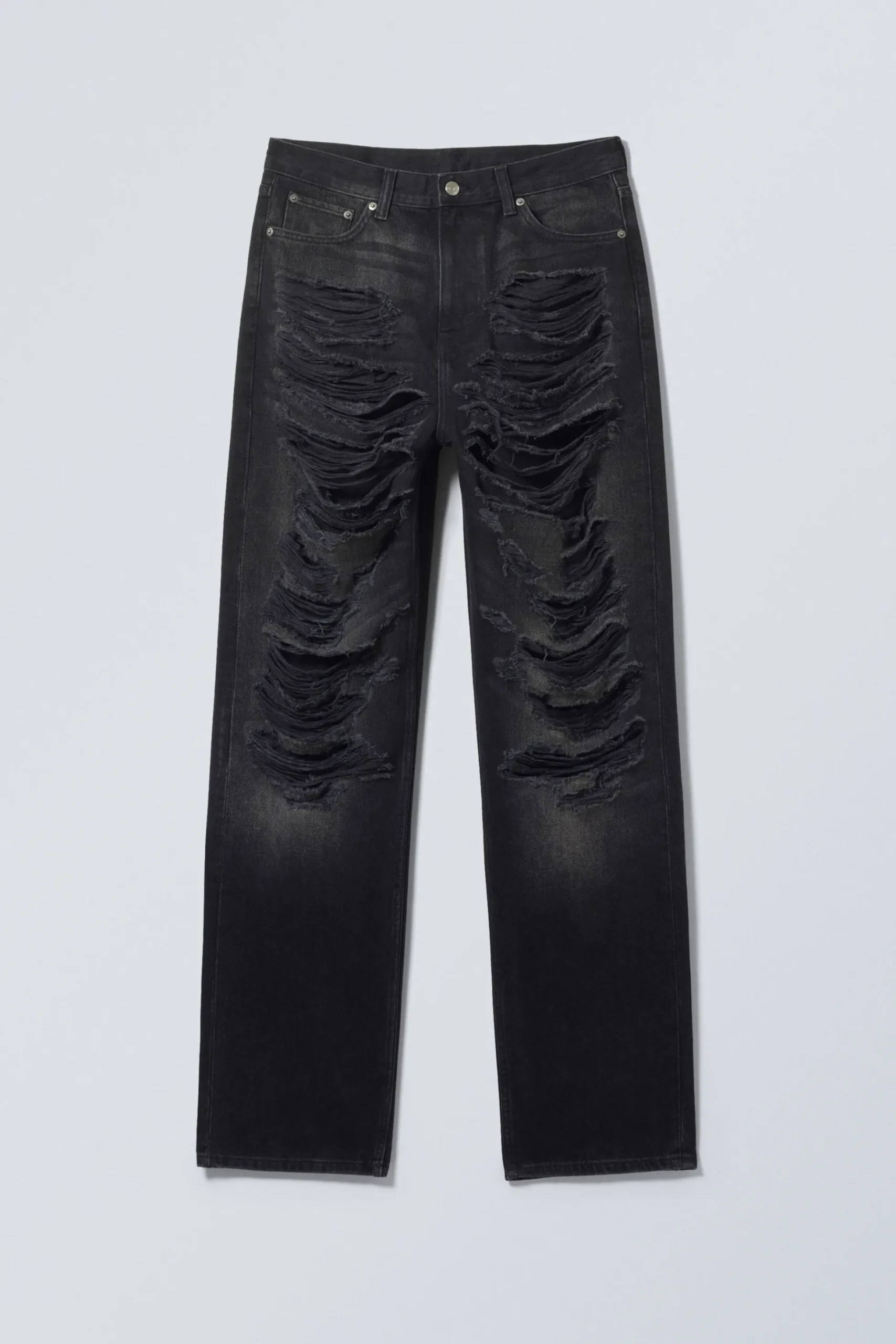Weekday GALAXY LOOSE STRAIGHT DISTRESSED JEANS distressed black Cheap