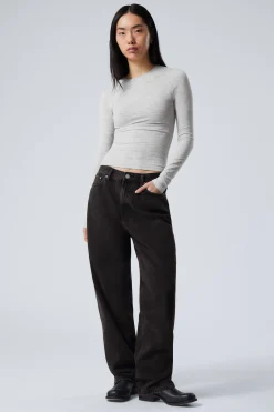 Weekday GALAXY LOOSE STRAIGHT LEG JEANS tuned black black Sale
