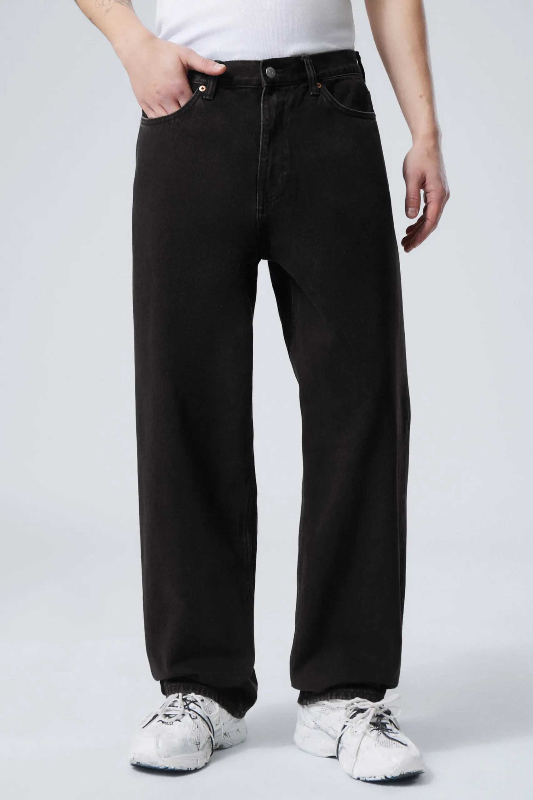 Weekday GALAXY LOOSE STRAIGHT LEG JEANS tuned black black Sale