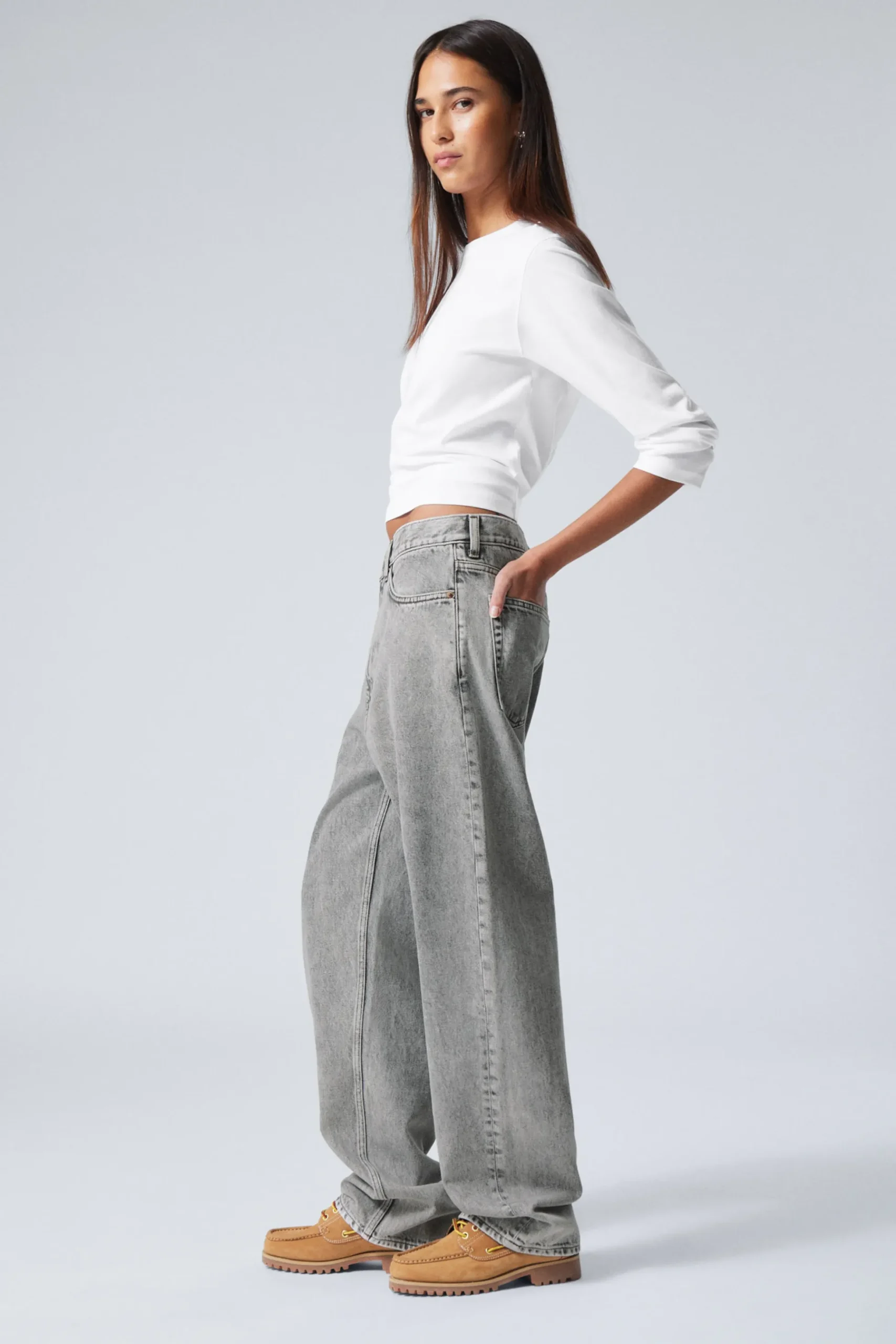 Weekday GALAXY LOOSE STRAIGHT LEG JEANS monolith grey light grey Flash Sale