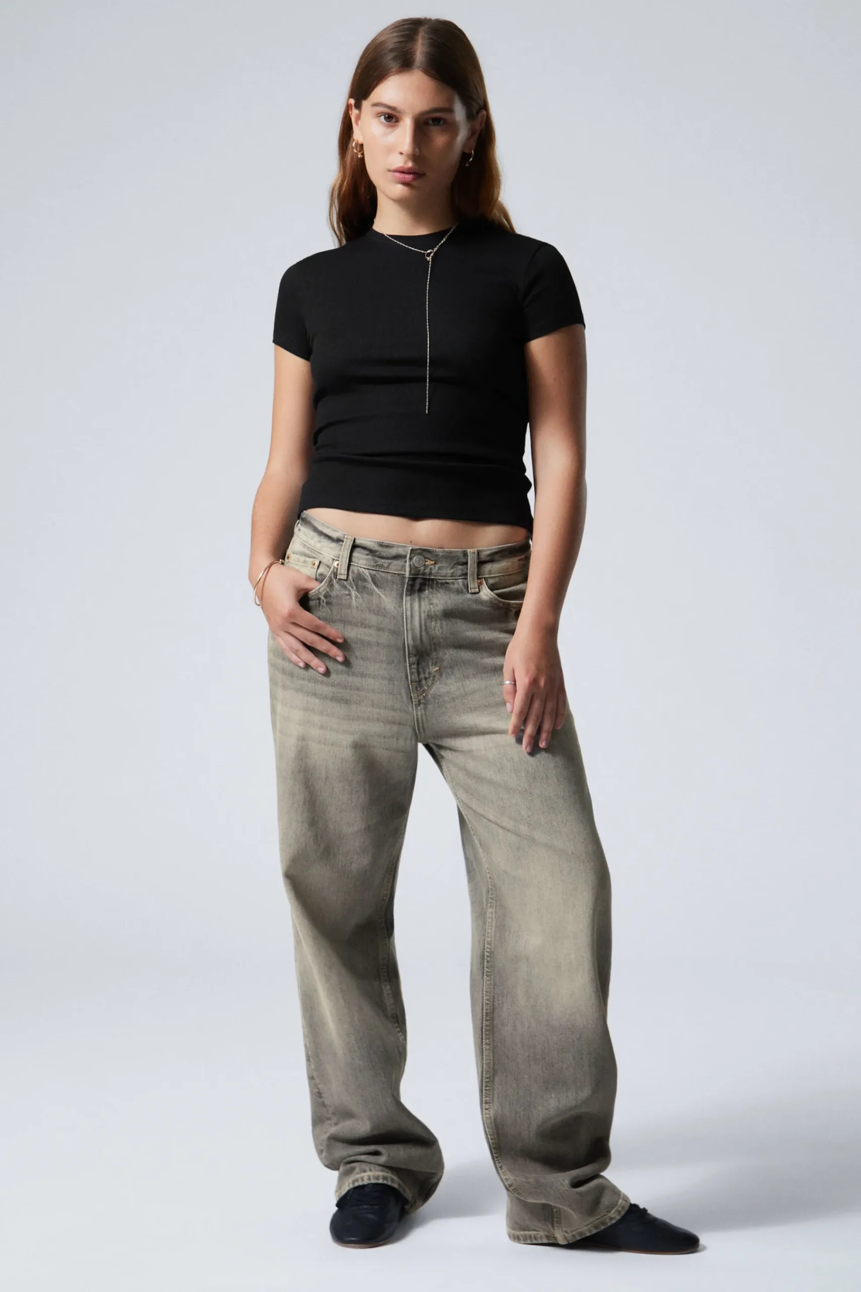 Weekday GALAXY LOOSE STRAIGHT LEG JEANS canyon grey medium grey Online