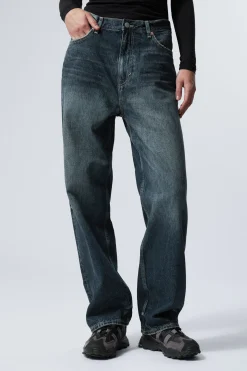 Weekday GALAXY LOOSE STRAIGHT LEG JEANS moss blue Discount