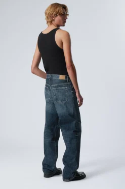 Weekday GALAXY LOOSE STRAIGHT LEG JEANS moss blue Discount