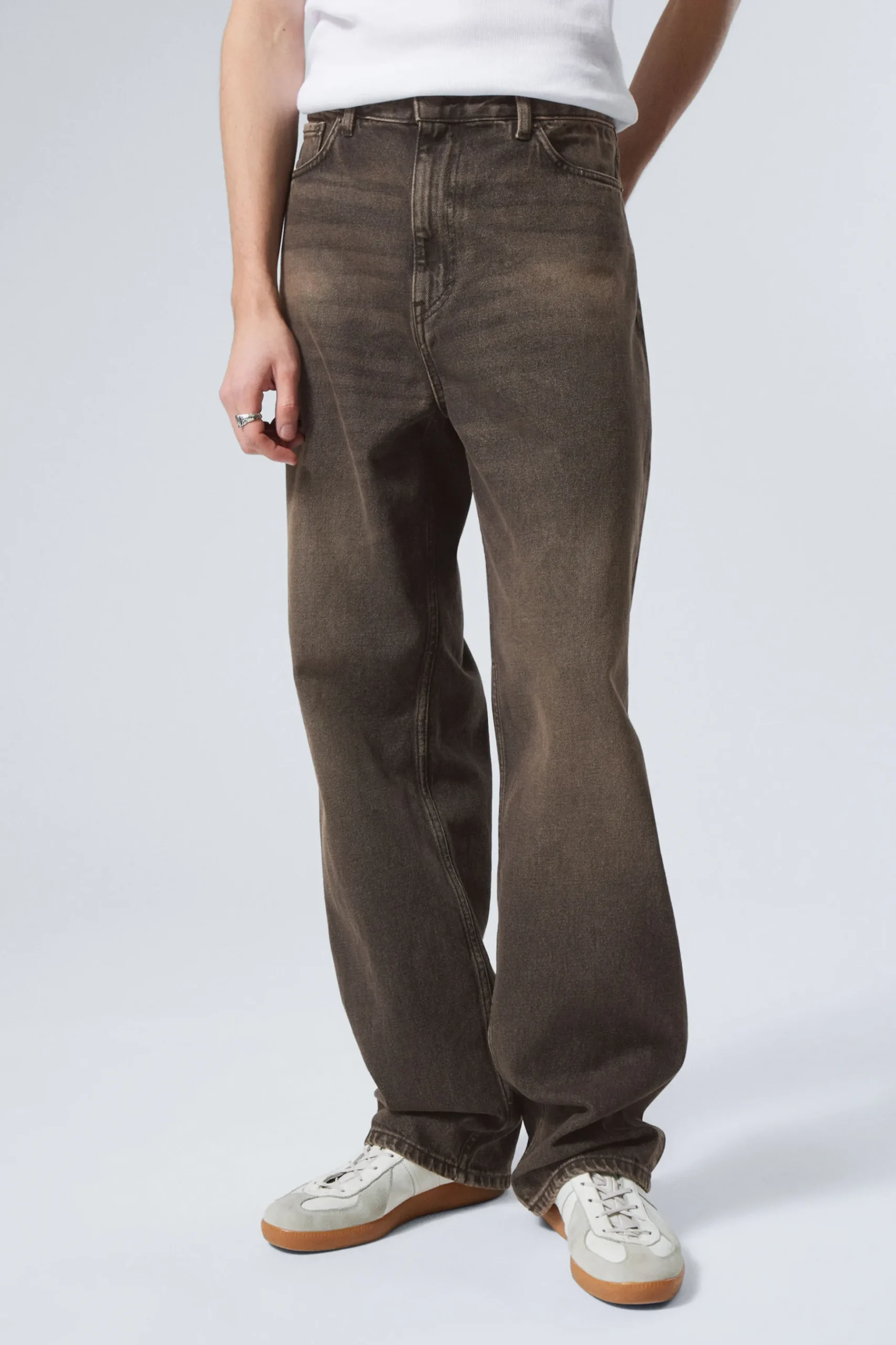 Weekday GALAXY LOOSE STRAIGHT LEG JEANS washed brown Flash Sale