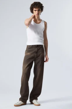 Weekday GALAXY LOOSE STRAIGHT LEG JEANS washed brown Flash Sale
