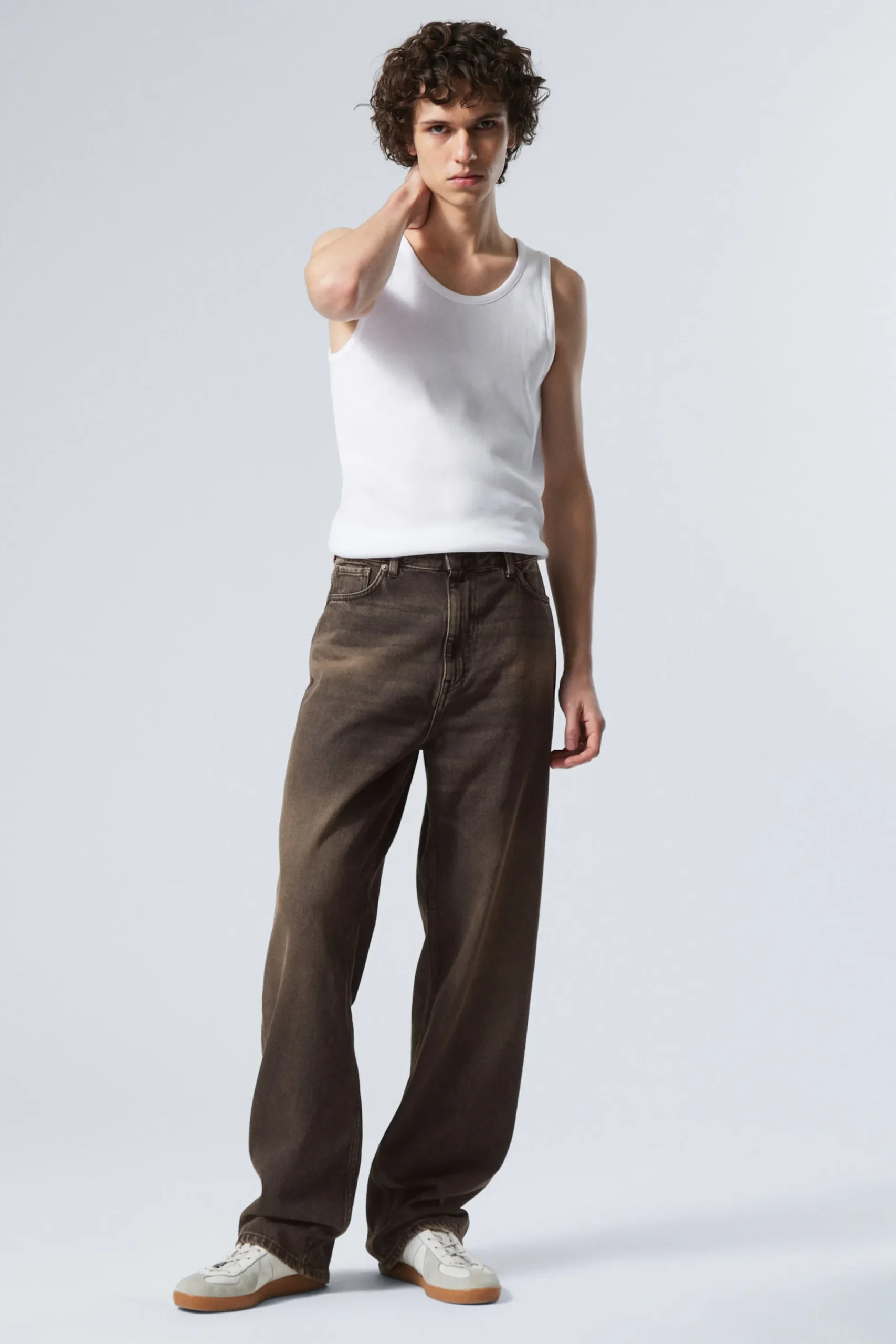 Weekday GALAXY LOOSE STRAIGHT LEG JEANS washed brown Flash Sale