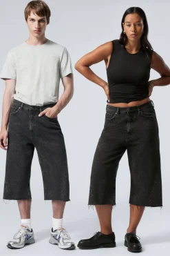 Weekday GALAXY LOOSE TWISTED DENIM SHORTS washed black Fashion