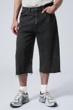 Weekday GALAXY LOOSE TWISTED DENIM SHORTS washed black Fashion