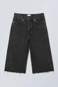 Weekday GALAXY LOOSE TWISTED DENIM SHORTS washed black Fashion