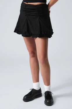 Weekday GATHERED MINI SKIRT black Store