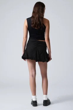 Weekday GATHERED MINI SKIRT black Store