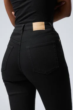 Weekday GLOW CURVE HIGH WAISTED REGULAR FLARED LEG JEANS black rinse black Outlet