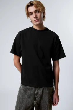 Weekday GREAT BOXY HEAVYWEIGHT T-SHIRT black Online