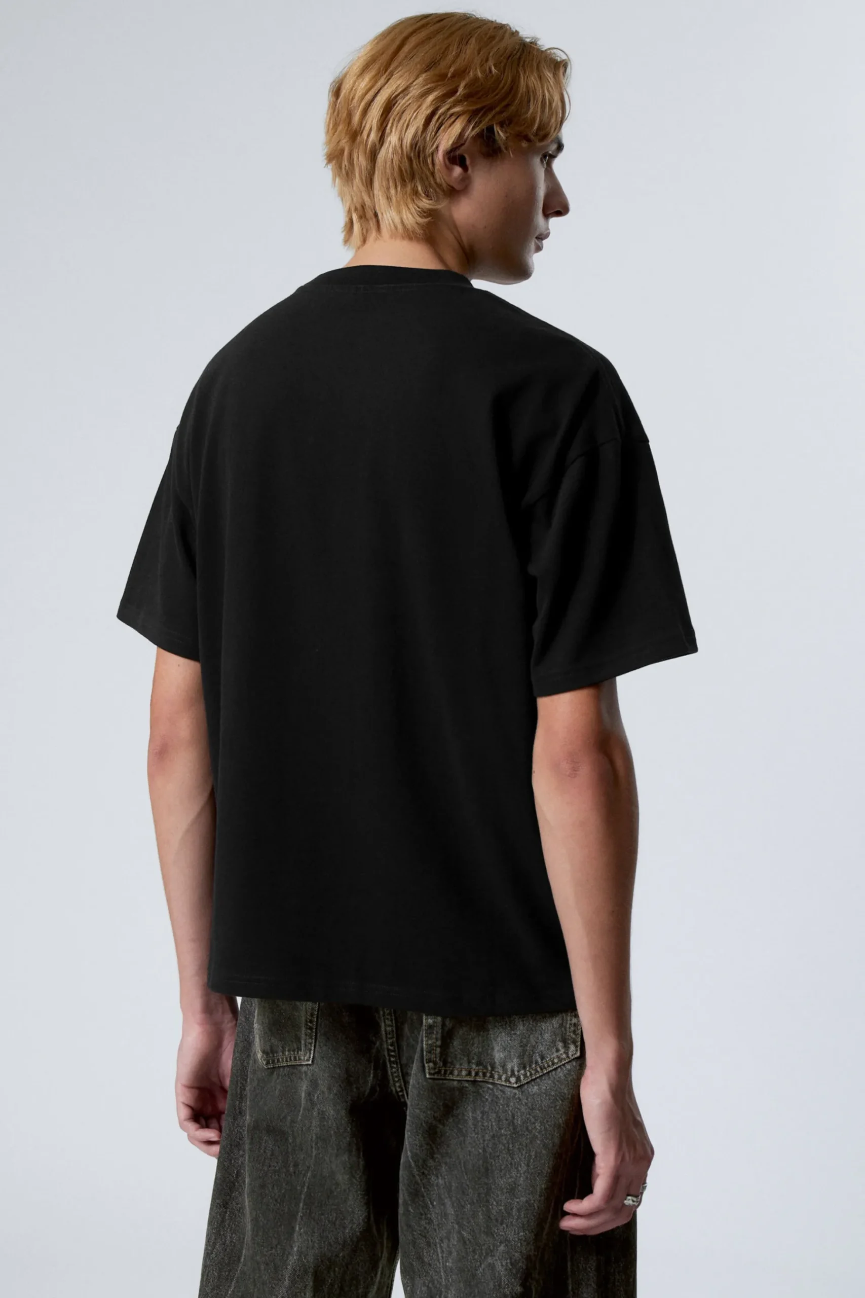Weekday GREAT BOXY HEAVYWEIGHT T-SHIRT black Online
