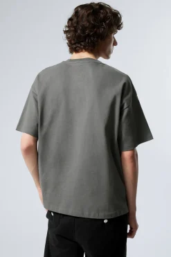 Weekday GREAT BOXY HEAVYWEIGHT T-SHIRT dark grey Best Sale