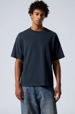 Weekday GREAT BOXY HEAVYWEIGHT T-SHIRT dark blue Hot