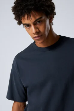 Weekday GREAT BOXY HEAVYWEIGHT T-SHIRT dark blue Hot