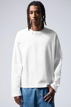 Weekday GREAT BOXY LONG SLEEVE T-SHIRT white New