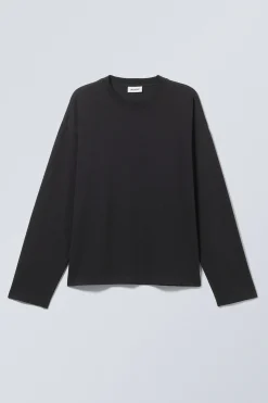 Weekday GREAT BOXY LONG SLEEVE T-SHIRT black Shop