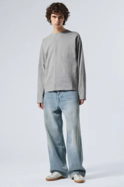 Weekday GREAT BOXY LONG SLEEVE T-SHIRT light grey melange Discount