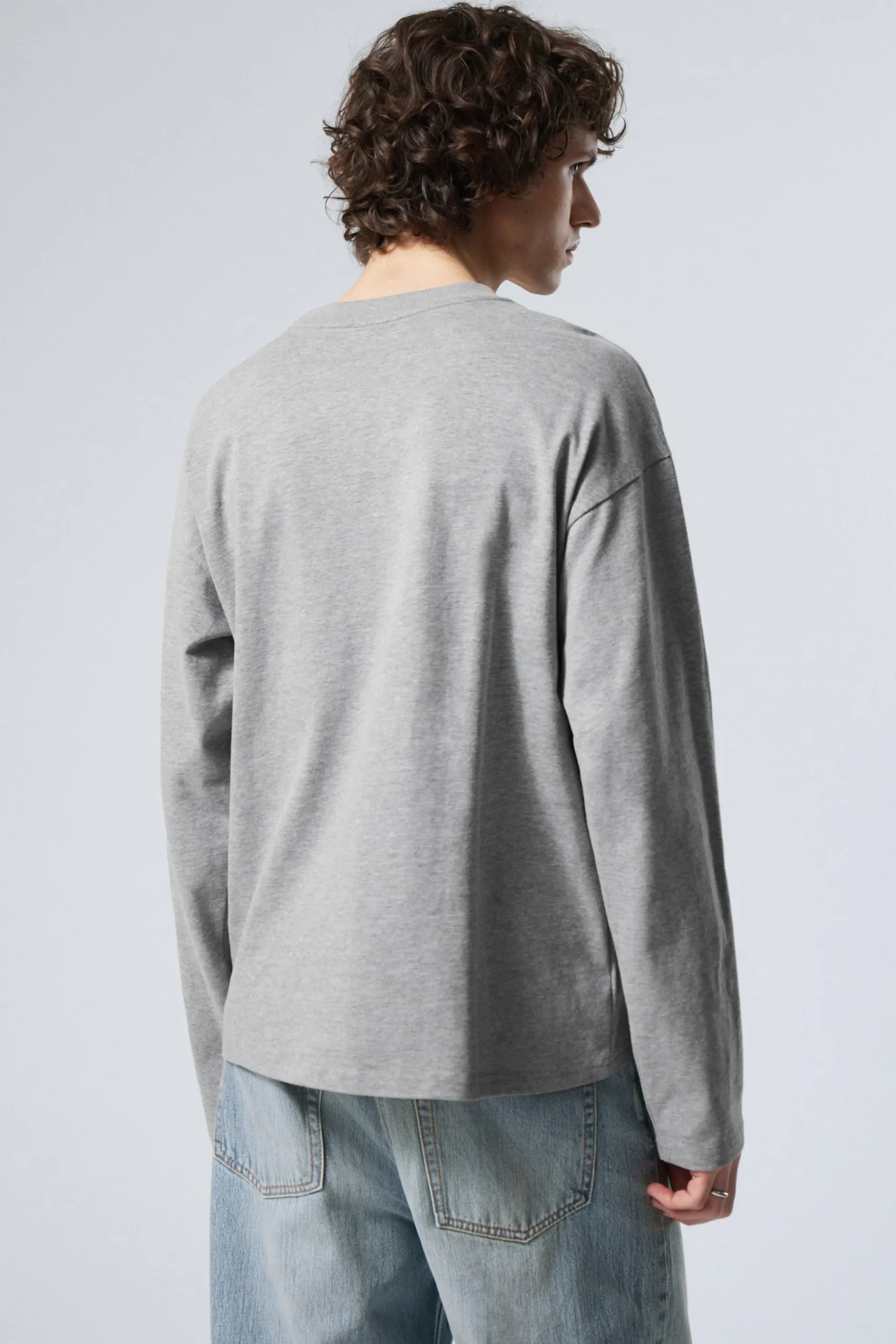 Weekday GREAT BOXY LONG SLEEVE T-SHIRT light grey melange Discount