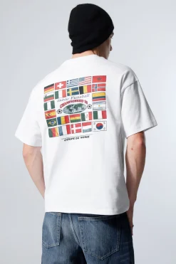 Weekday GREAT BOXY PRINTED GRAPHIC TEE white world cup 99 Sale
