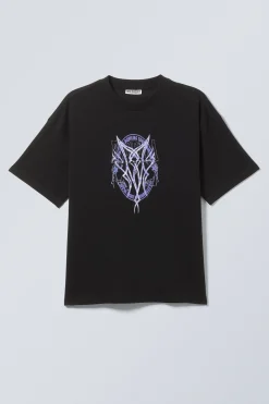 Weekday GREAT BOXY PRINTED GRAPHIC TEE black florida bowling Store