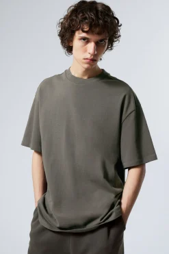 Weekday GREAT HEAVYWEIGHT T-SHIRT darkest grey Outlet
