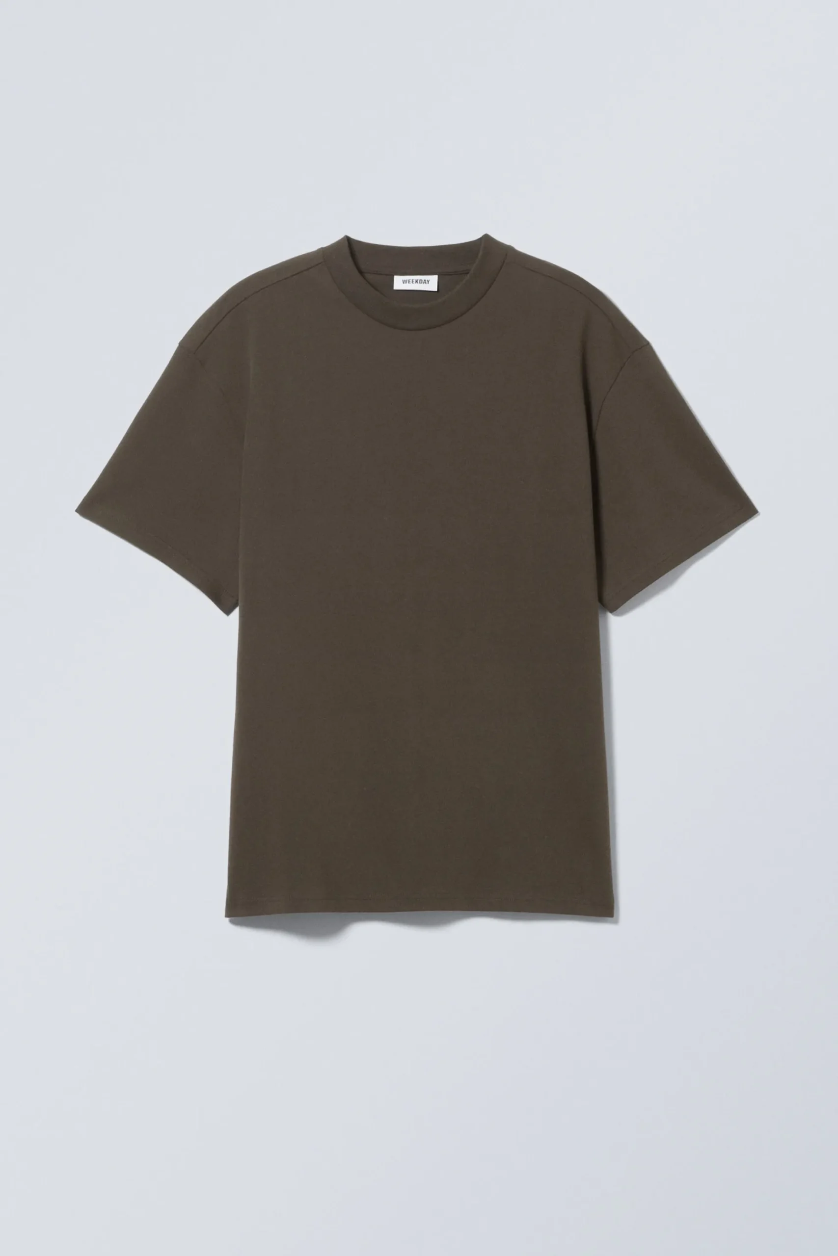 Weekday GREAT HEAVYWEIGHT T-SHIRT dark brown Clearance