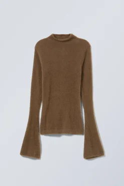 Weekday HAIRY MOCK NECK SWEATER brown Outlet
