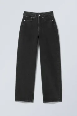 Weekday HALO CURVE HIGH WAISTED REGULAR WIDE LEG JEANS tuned black black Flash Sale