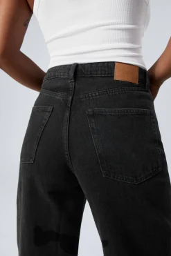 Weekday HALO CURVE HIGH WAISTED REGULAR WIDE LEG JEANS tuned black black Flash Sale