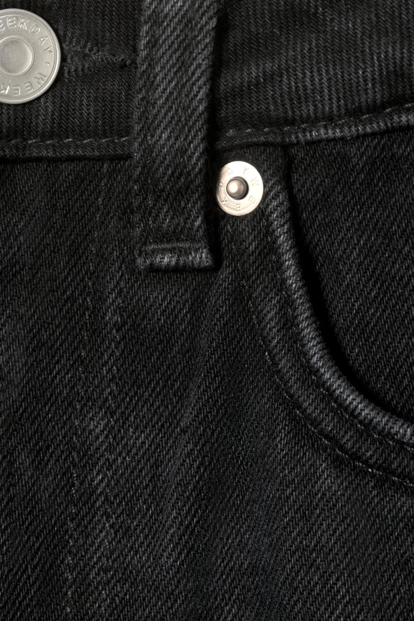 Weekday HALO CURVE HIGH WAISTED REGULAR WIDE LEG JEANS tuned black black Flash Sale