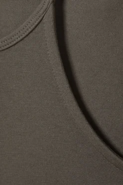 Weekday HALTERNECK SHORT SLEEVE TOP dark grey Clearance