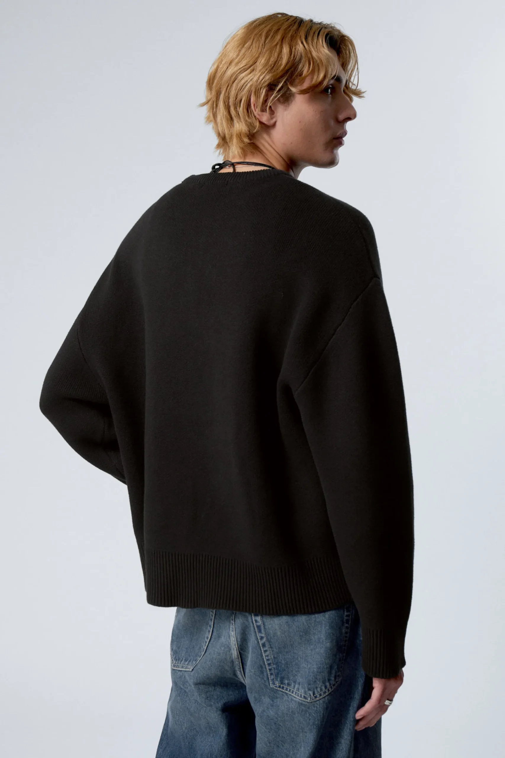 Weekday HEAVY-KNIT PATCH PRINT SWEATER black Flash Sale