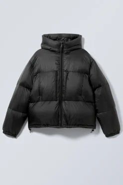 Weekday HOODED RECYCLED DOWN PUFFER JACKET black Store