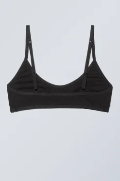 Weekday INEZ SCOOPED COTTON BRALETTE black Cheap