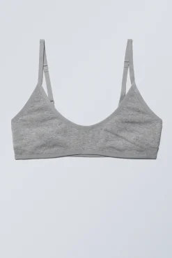 Weekday INEZ SCOOPED COTTON BRALETTE grey melange Cheap