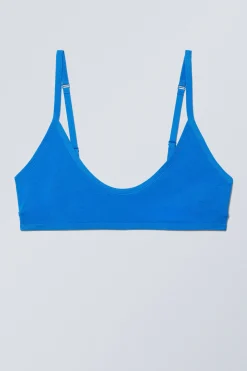 Weekday INEZ SCOOPED COTTON BRALETTE bright blue Clearance
