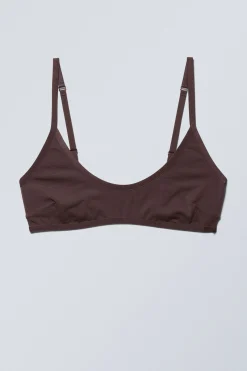 Weekday INEZ SCOOPED COTTON BRALETTE dark plum Discount