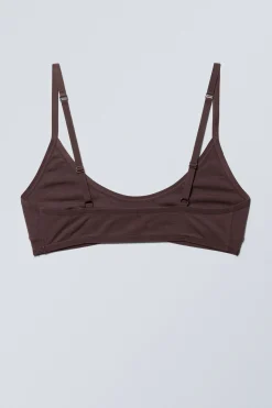 Weekday INEZ SCOOPED COTTON BRALETTE dark plum Discount
