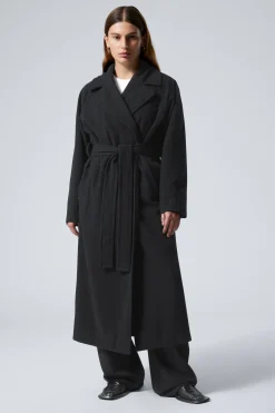 Weekday KIA OVERSIZED WOOL BLEND COAT black Hot