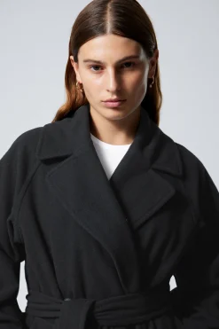Weekday KIA OVERSIZED WOOL BLEND COAT black Hot